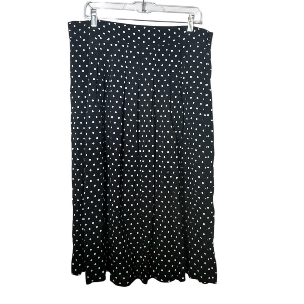 Sezane Black Polka Dot Alicia Middle Dot Midi Skirt NWT US 12 - Picture 3 of 14